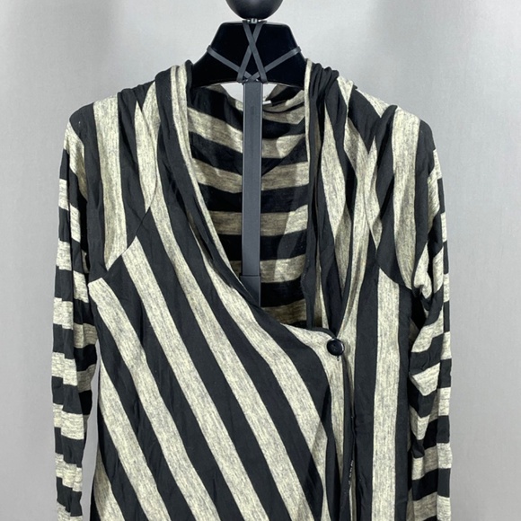 Mystree Sweater Womens Medium Large black brown cardigan anthropologie boho wrap - Picture 2 of 9